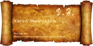 Varró Henrietta névjegykártya